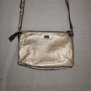Botkier Women's Cross body Metallic Silver Zip Handbag